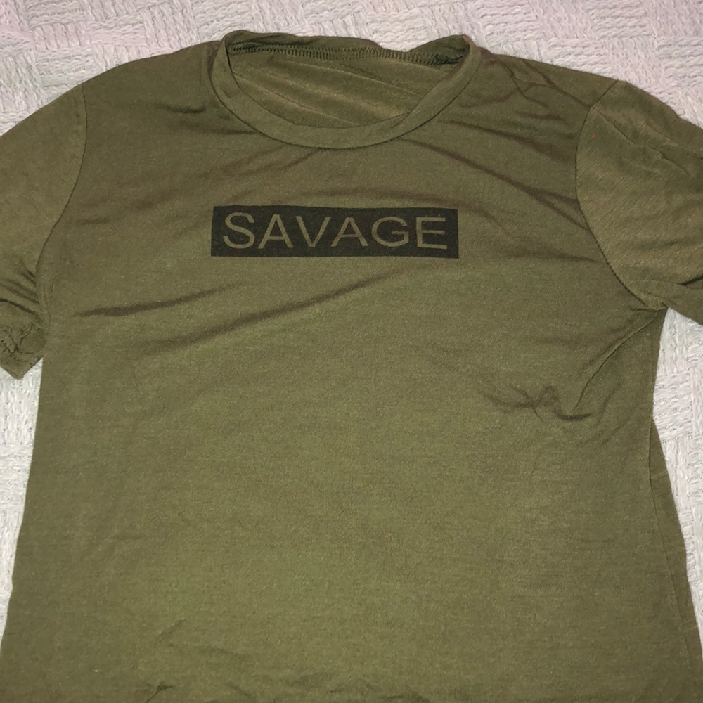 Short sleeved green SAVAGE shirt